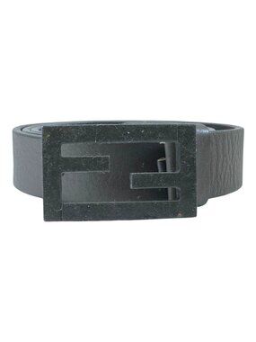 Fendi Dark Denim and Brown Leather Belt with Silver Buckle..Authentic Fendi | Accessories | Fendi Dark Denim And Brown Leather  main image 3